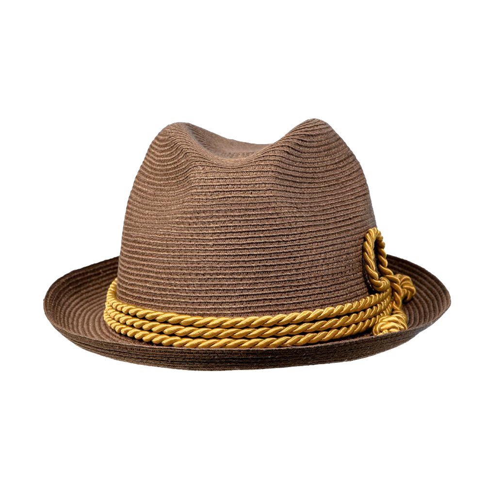 Luftiger Trilby mit goldener Seidenkordel - R354-001