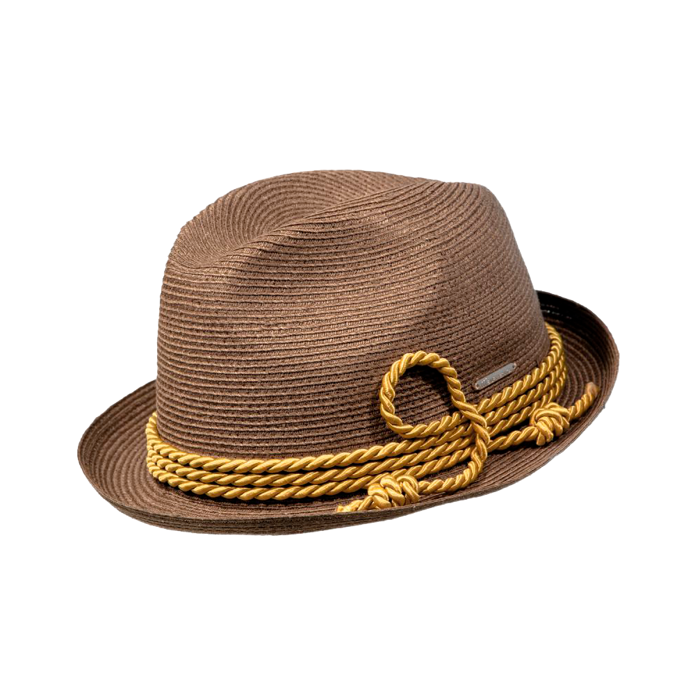 Luftiger Trilby mit goldener Seidenkordel - R354-001