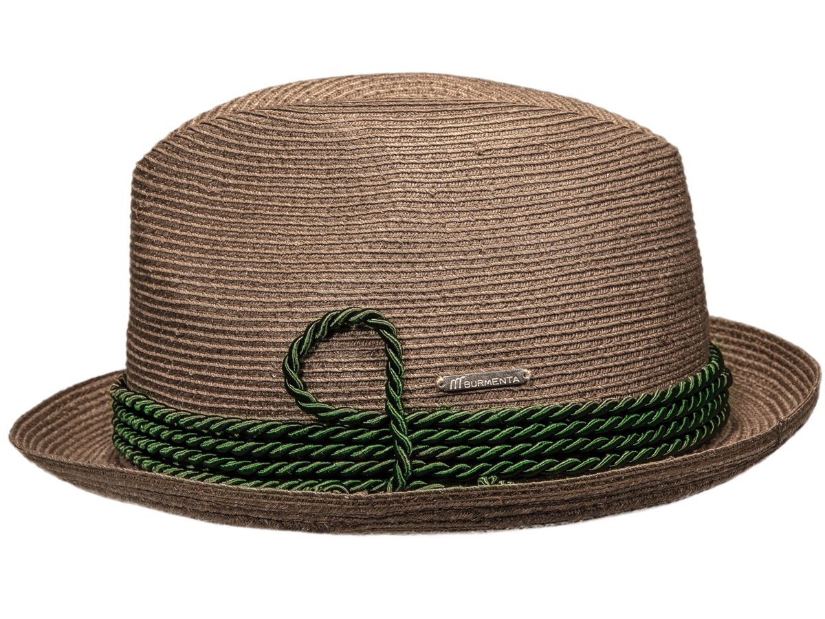 Luftiger Trilby mit grüner Seidenkordel - R354-002