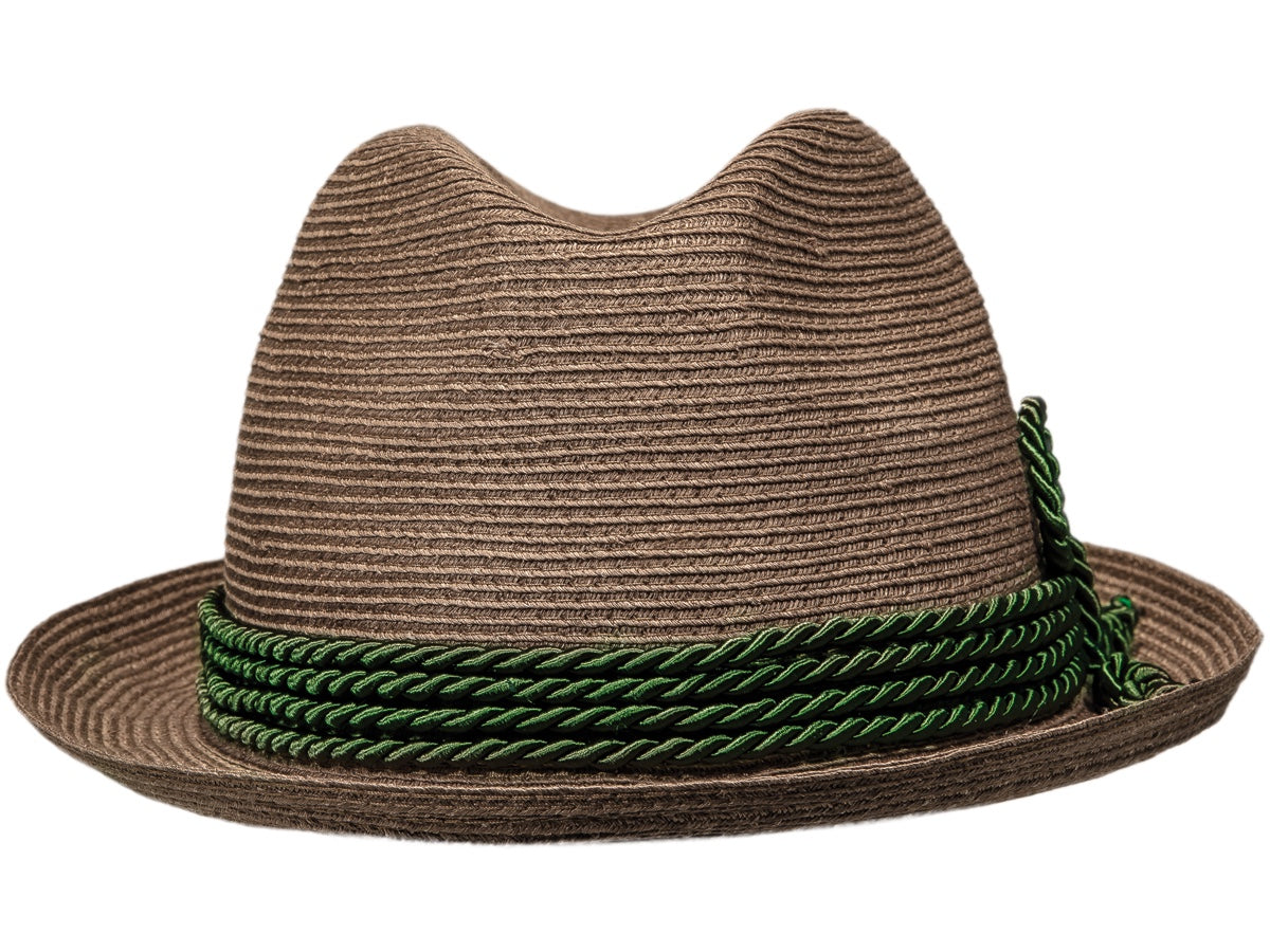 Luftiger Trilby mit grüner Seidenkordel - R354-002